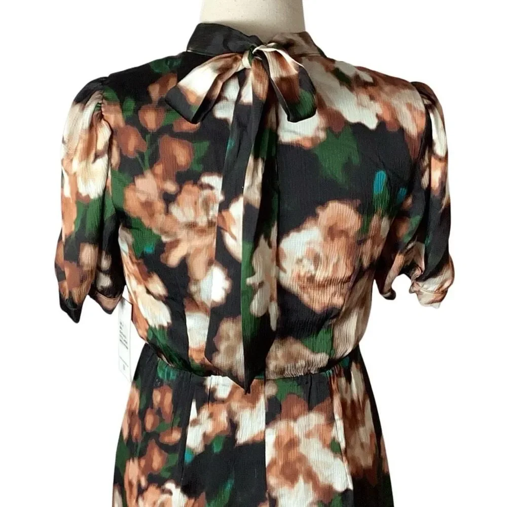 NWT Julia Jordan Floral Midi Dress Sz 4 Mock Neck Cocktail Semi-Formal